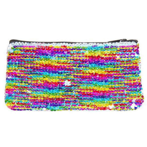 Magic Sequin Mini Pencil Pouch - Rainbow/Silver