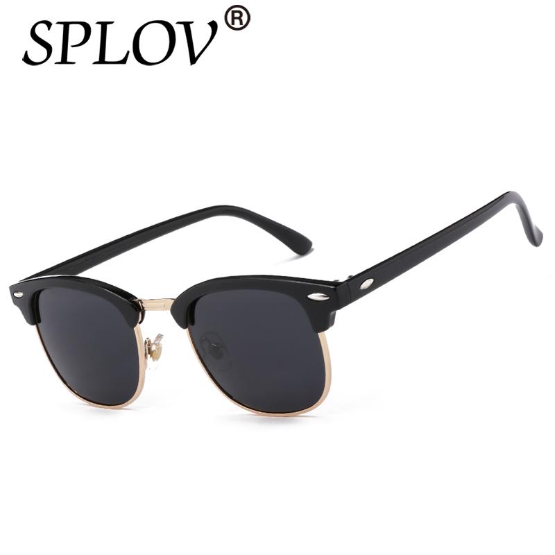 Half Metal Sunglasses Men Women Glasses Mirror Sun Glasses UV400 