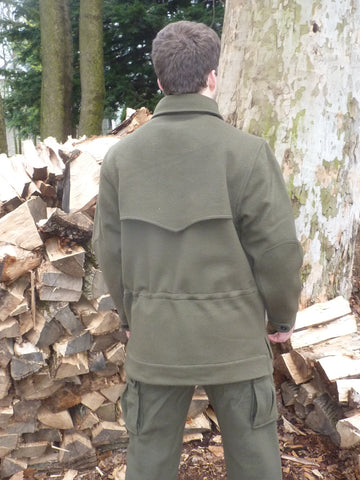 WeatherWool All Around Jacket Rear View Showing Double Yoke and Drawcord