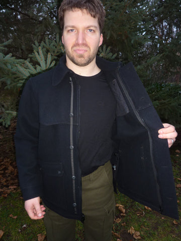WeatherWool All Around Jacket in Solid Black Color showing inside pocket 