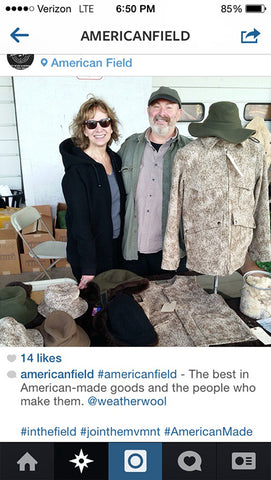 Debby and Ralph brought WeatherWool to the American Field Show