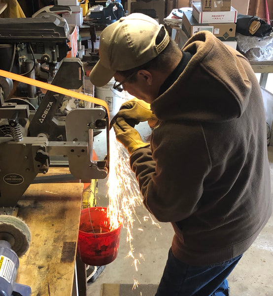 WeatherWool is great the blacksmith shop, whether forging or grinding, because it so well resists sparks, embers and flame in general ... and protects from heat. Thanks to Chris Karam for the photo.