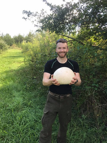 WeatherWool Advisor Fisher Neal with a Giant Puffball