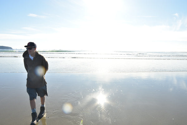 WeatherWool Anorak on the beach