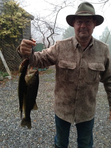 WeatherWool Advisor Mike Dean in ShirtJac in Lynx Pattern with Largemouth Bass and Pickerel