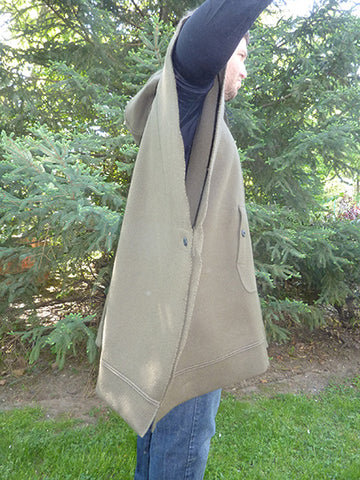 WeatherWool Poncho, side view, arm extended