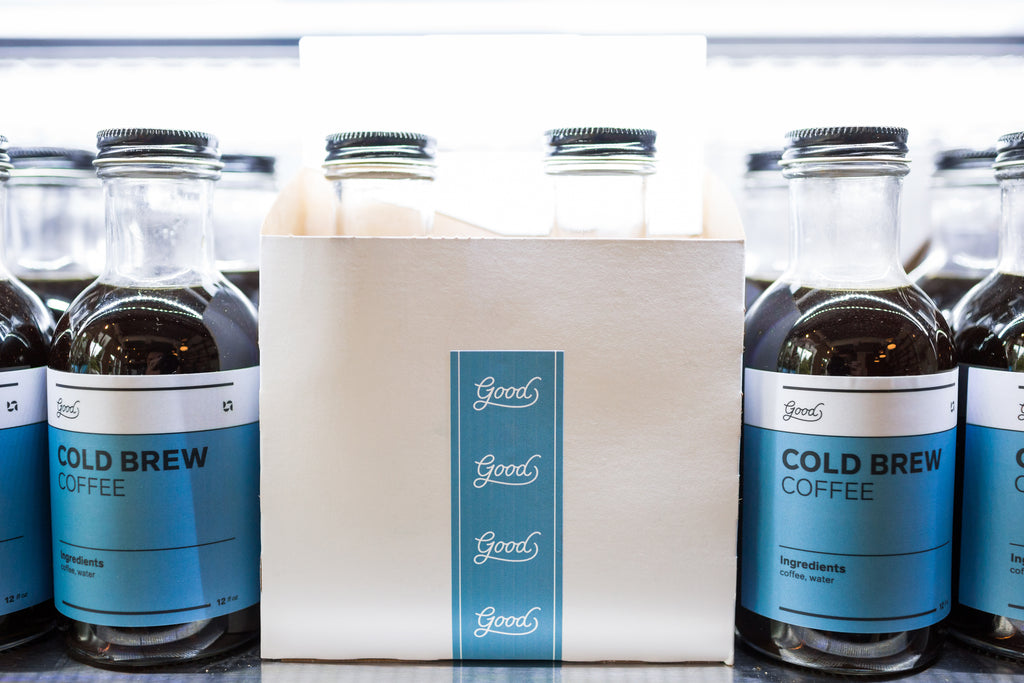 Good Coffee bottles of cold brew coffee
