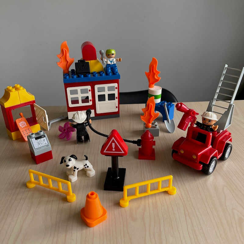 Building Block (Duplo Compatible) Fire Rescue Set