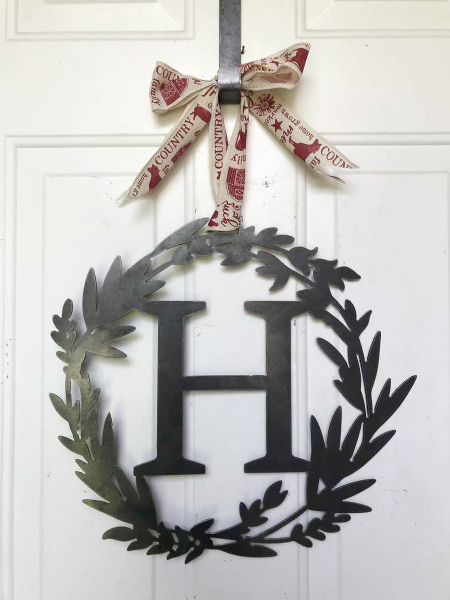Front Door Wreath Every Day Wreath Monogram Wreath Made to order! Monogram Decoration C Initial
