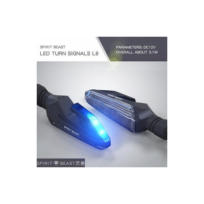 1 paire de clignotants pour motocyclettes Lampe de direction à LED Feux clignotants étanches Lumière bleue - Beewik-Shop.com