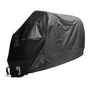 Housse de moto, Rusee Vented couverture de moto couverture de bâche couverture de bâche de moto housse de pluie de rouleau, imperméable à l'eau étanche à la poussière Sunblocker (XL, noir) - Beewik-Shop.com