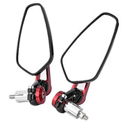 Qiilu 7/8" 22mm Rétroviseurs Latéraux Miroir Arrière Vue et Embouts de Guidon Universal Motorcycle Moto Alliage d'aluminium, 1 Paire ( Rouge ) - Beewik-Shop.com