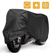 Housse de Protection pour Moto, Mopalwin Couverture Imperméable en Polyester 190T pour Moto, Scooter protège de la pluie, soleil, poussière, Anti-UV - 265*105*125cm (Noir) - Beewik-Shop.com