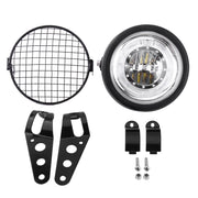 6.5 "phare de moto phare Motocicleta phare LED couvercle de montage latéral avec support pour café Racer - Beewik-Shop.com