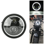 6.5 "moto phare LED Hi & Lo ampoule de phare DRL avec anneau d'ange pour Harley Sportster café Racer Bobber fer 883 - Beewik-Shop.com
