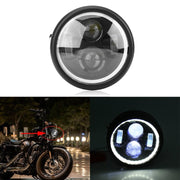 16 cm/6.5 "moto phare LED ampoule de phare pour Harley Sportster café Racer Bobber moteur ampoule de phare DRL avec anneau d'ange - Beewik-Shop.com