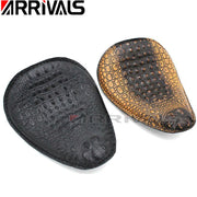 Selle de moto rétro en cuir de crocodile noir et marron pour Harley xl1200 883 48 72 Sportster Chopper Bobber Custom - Beewik-Shop.com