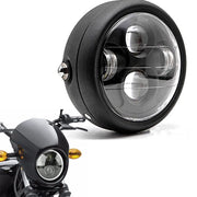 6.5 "moto LED Projection rétro café Racer phare salut feux de croisement pour Harley Bobber Choppers personnalisé Honda Yamaha - Beewik-Shop.com