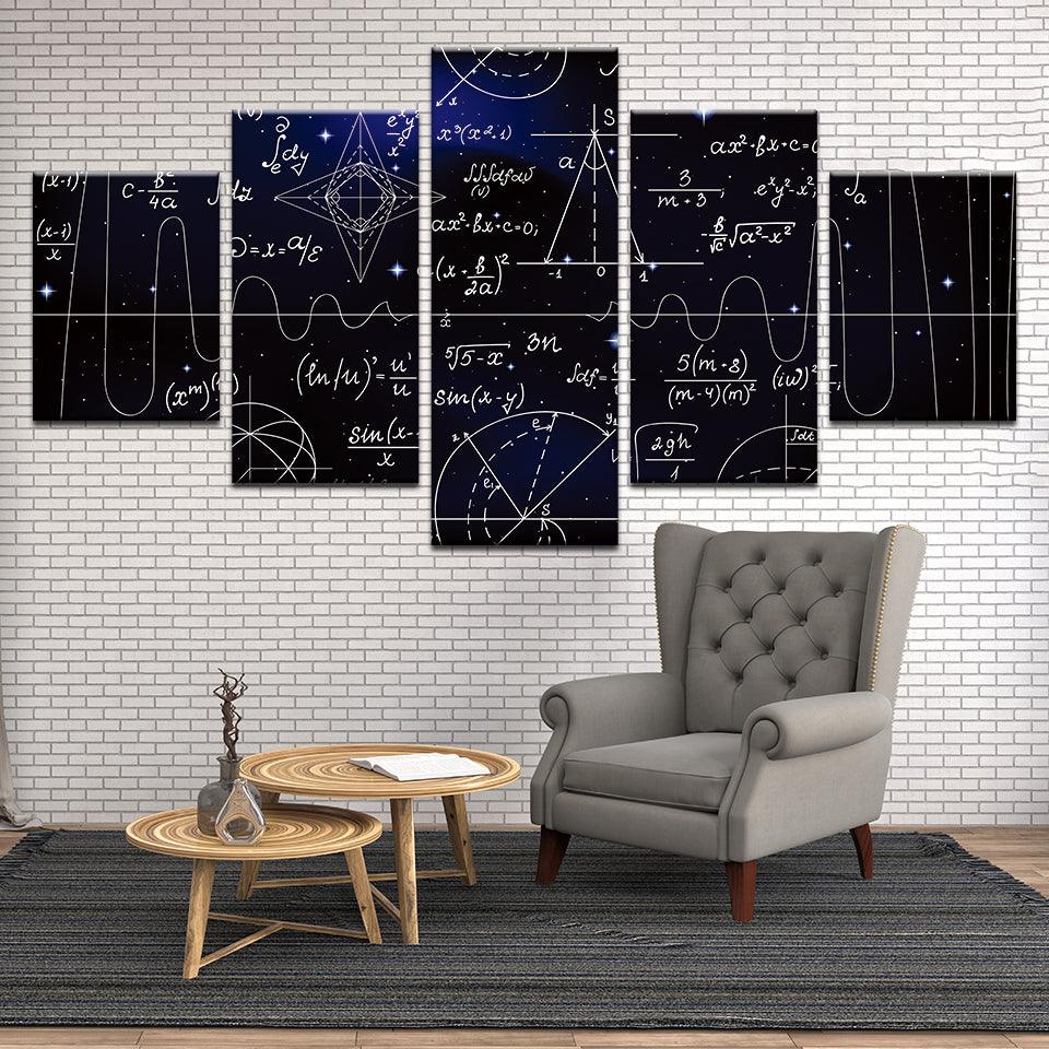 Galaxy Equations Physics Astronomy Astrophysics 5 Panel Canvas Print W Gotithere Com