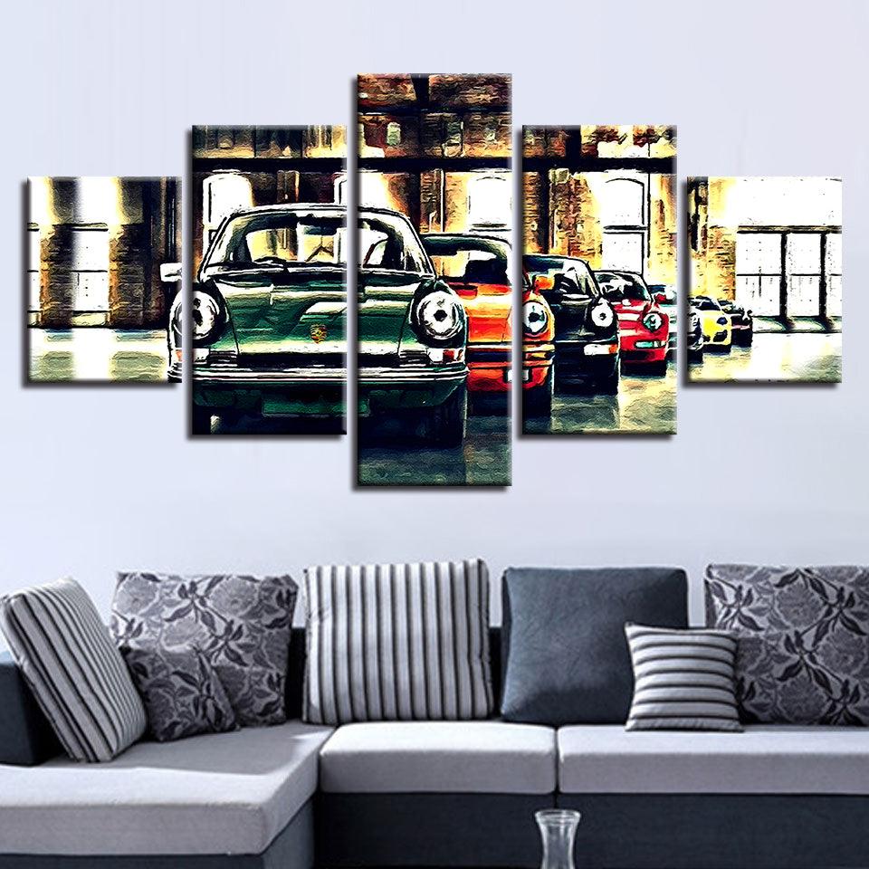 Porsche Evolution Of The 911 5 Panel Canvas Print Wall Art Gotithere Com