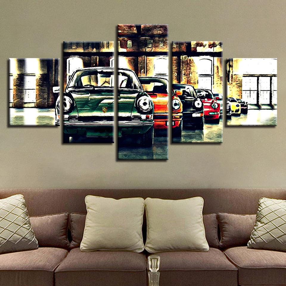 Porsche Evolution Of The 911 5 Panel Canvas Print Wall Art Gotithere Com