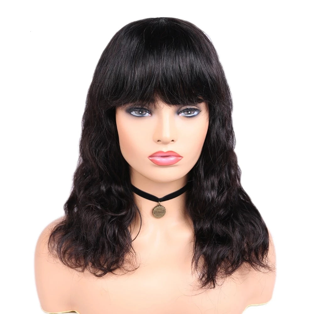 human hair wigs with bangs cheap