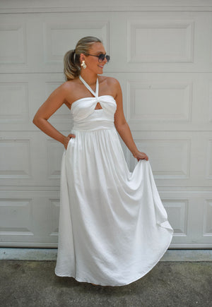 Seabrook Halter Maxi Dress - White