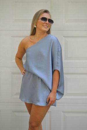 The Camila Mini Dress- Denim Blue