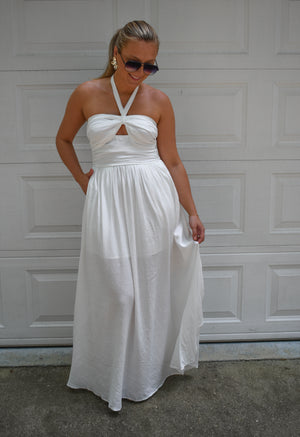 Seabrook Halter Maxi Dress - White