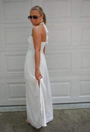 Seabrook Halter Maxi Dress - White