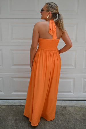 Seabrook Halter Maxi Dress - Orange