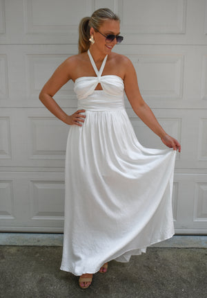 Seabrook Halter Maxi Dress - White