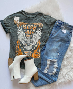 Nashville Graphic Tee- Stone Grey