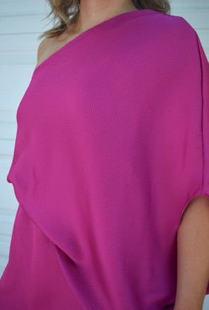 The Camila Mini Dress- Fuchsia