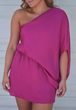 The Camila Mini Dress- Fuchsia