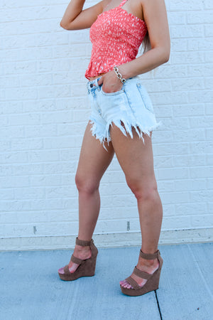 Walnut Creek High Rise Distressed Shorts