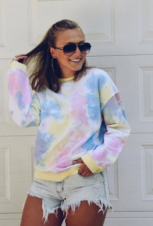 The Groovy Girl Sweatshirt- Pastel Multi