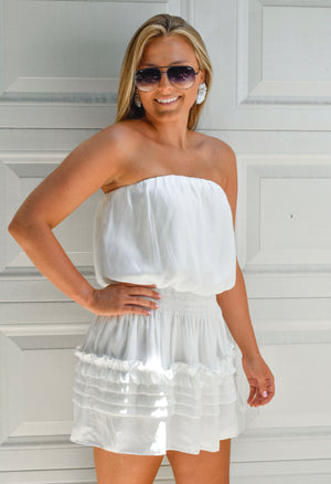 The Sophia Mini Dress- White