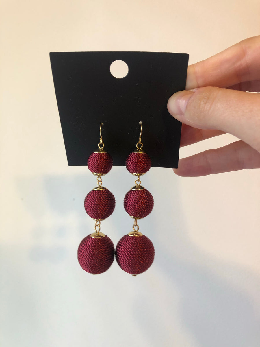 Burgundy earrings