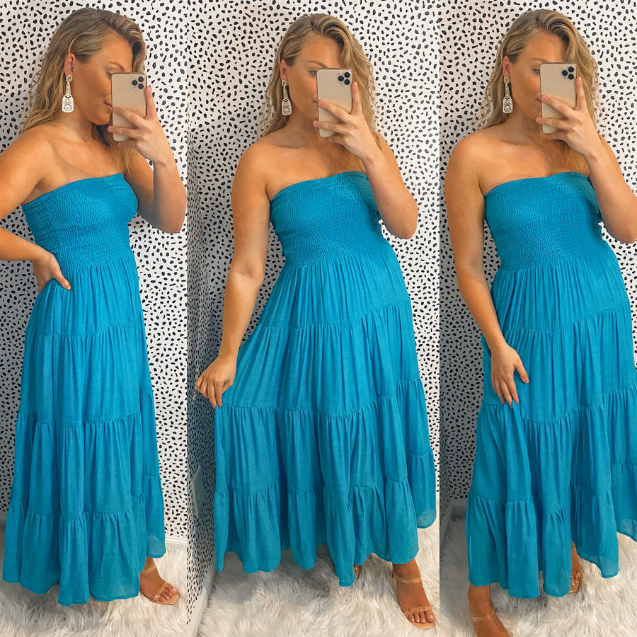 Beach Vacation Dress- Turquoise