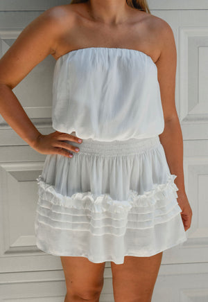 The Sophia Mini Dress- White