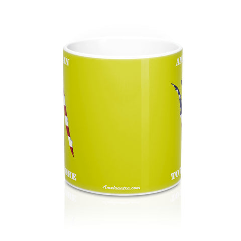 American To The Core Mug 11oz - Strong Yellow