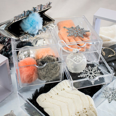Winter Cosmetic Accessory Storage Clear Case for Scarves and Gloves