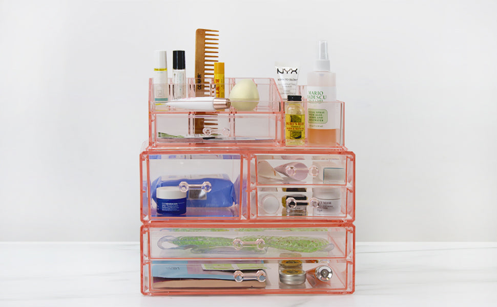 large pink cosmetic organizer from sorbus beauty