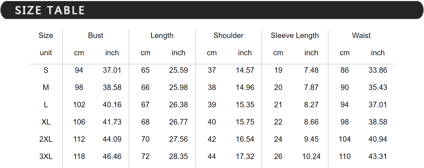 Merry Christmas Y'all Tee Size Chart