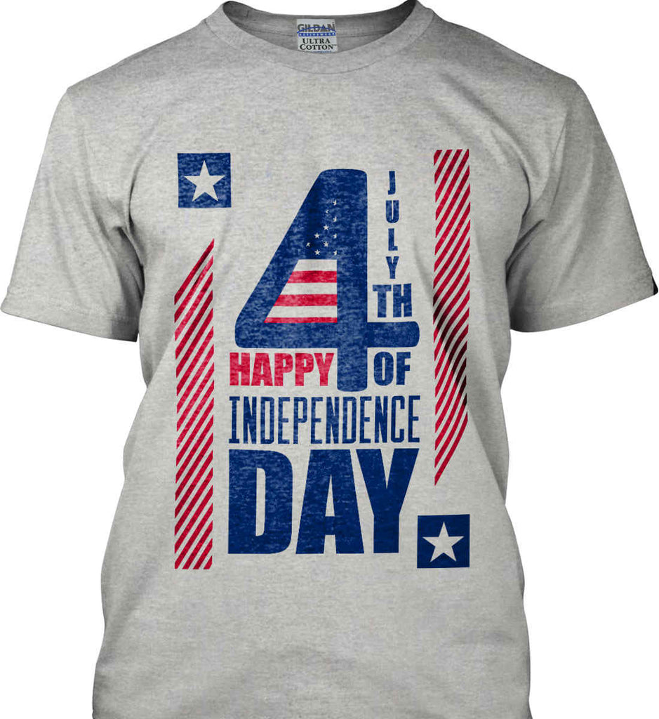 4th of July with Stars and Stripes. Gildan Ultra Cotton T-Shirt.-5