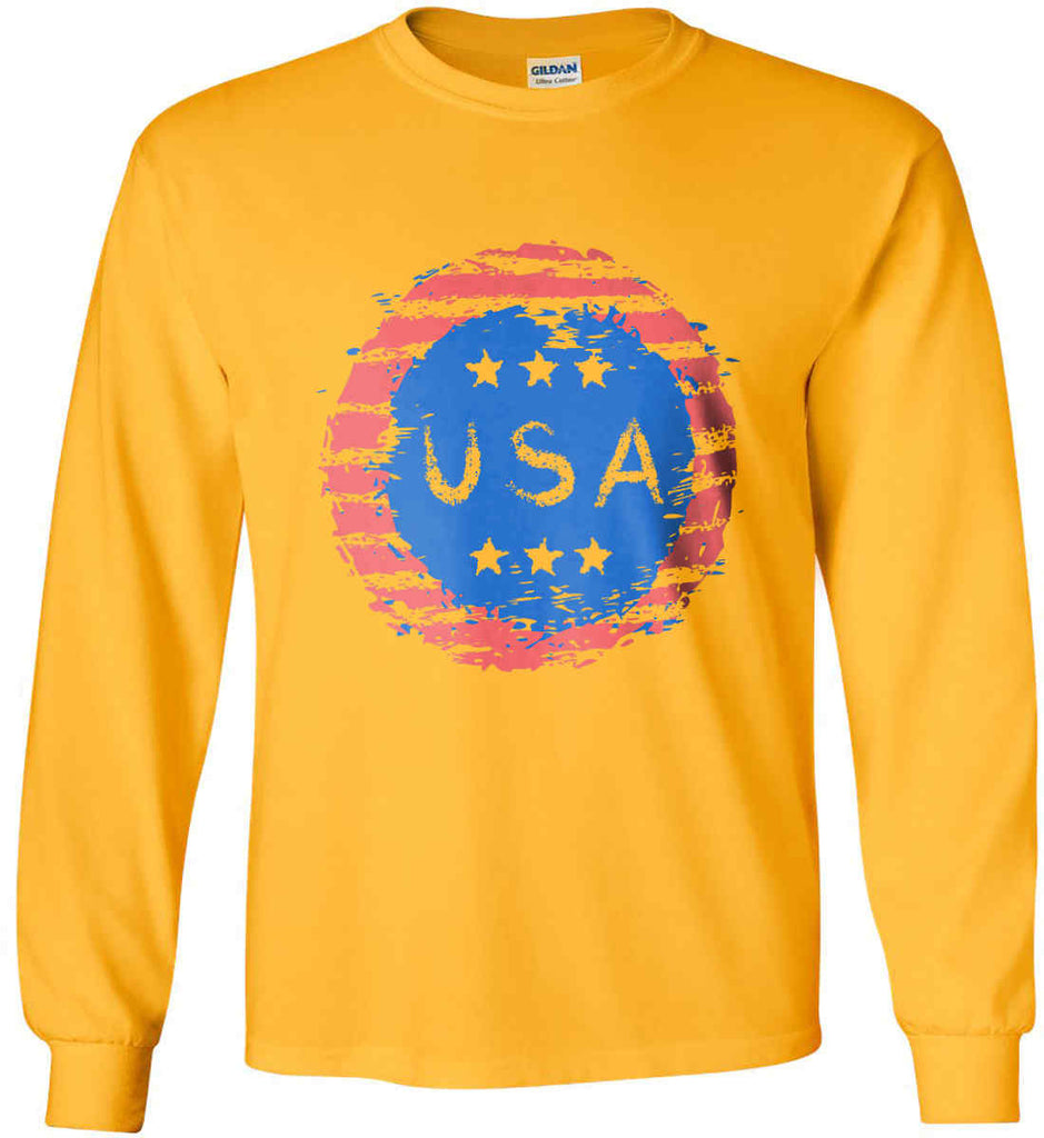 Grungy USA. Gildan Ultra Cotton Long Sleeve Shirt.-5