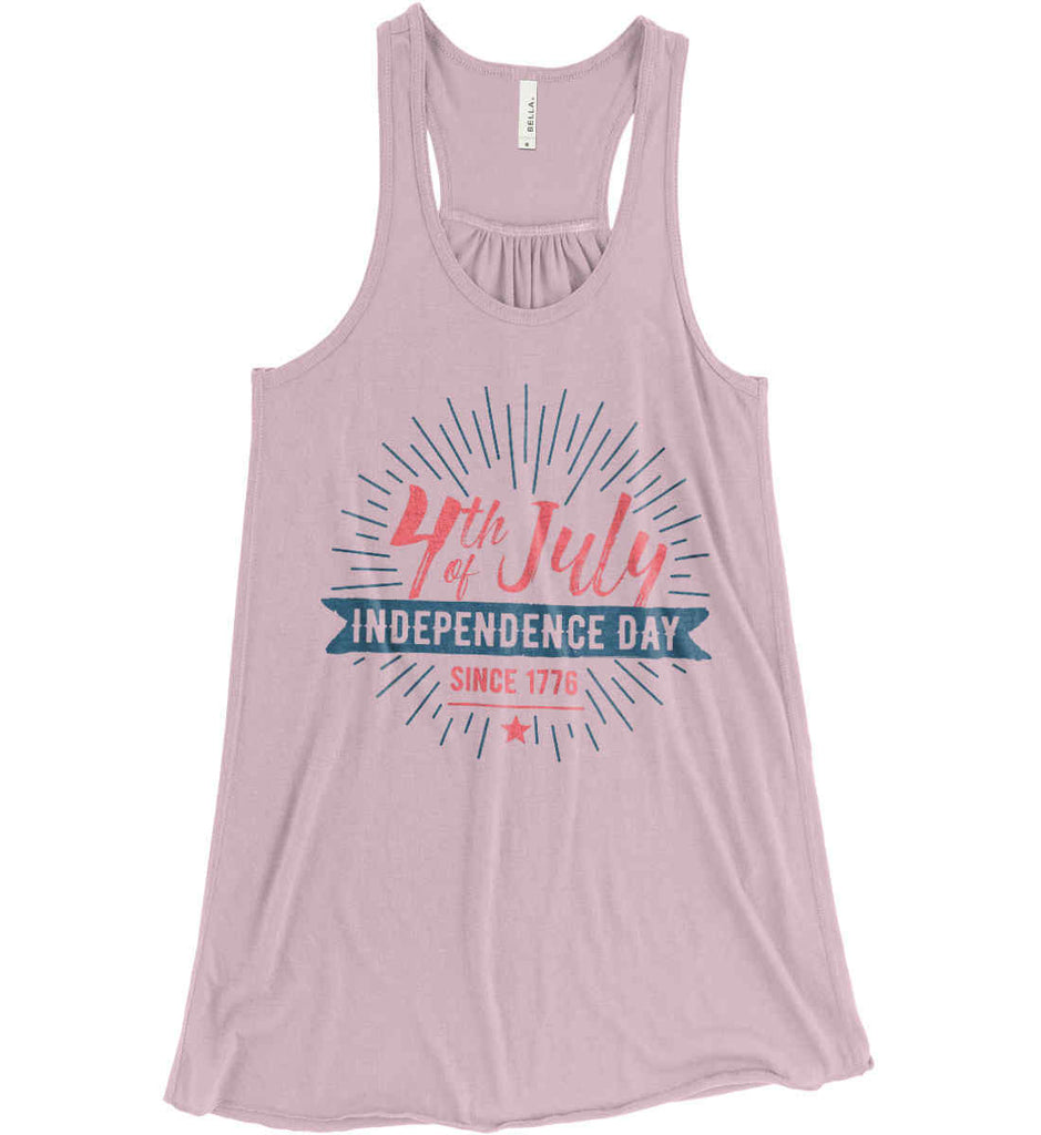 4th of July. Independence Day Since 1776. Women's: Bella + Canvas Flowy Racerback Tank.-3