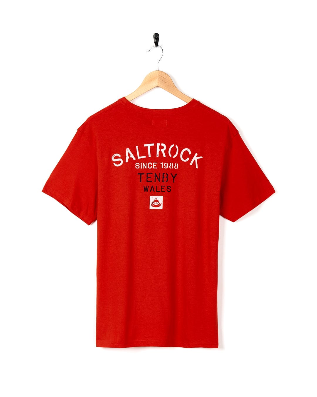Stencil - Mens Location T-Shirt - Tenby - Red