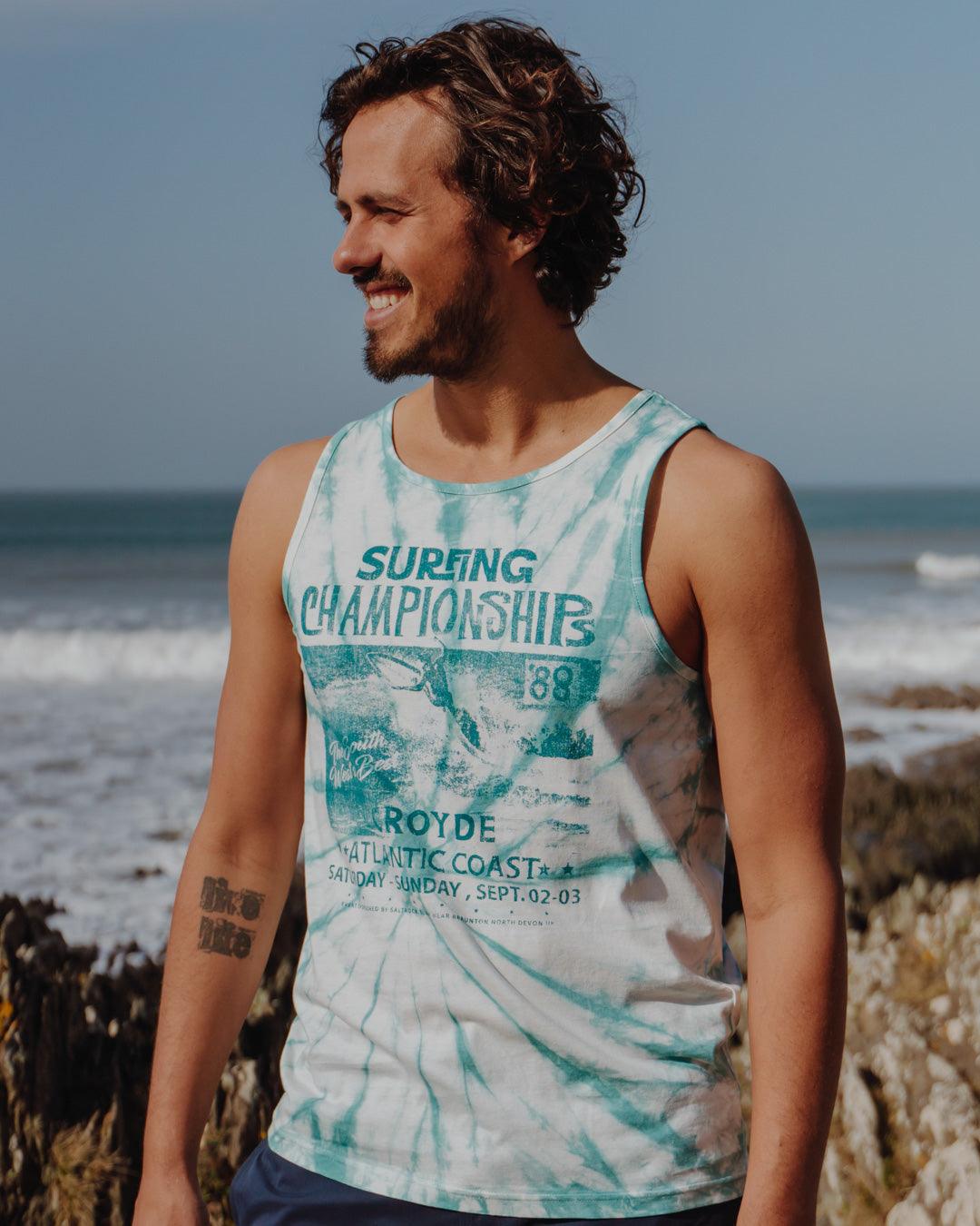 Championship - Mens Tie Dye Vest - Teal